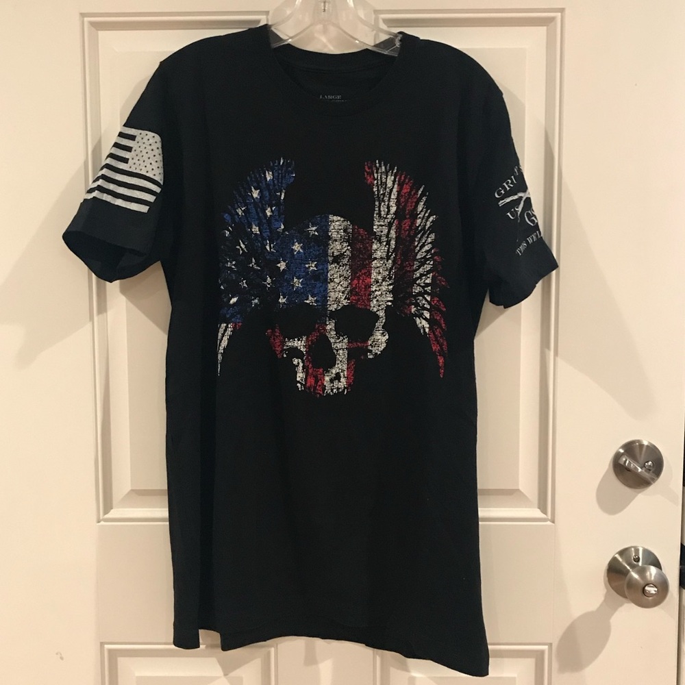 GRUNT STYLE American Winged Skull Graphic T-Shirt - Picture 3 of 10